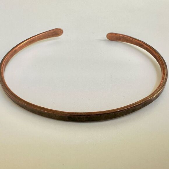 Copper open  cuff bangle bracelet - Picture 7 of 10
